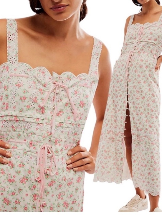 Praerie Other - Free People Prairie Brittany Pink Floral Dress NWT size Medium